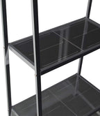 soges Ladder Shelf, 4-Tier Shelves Bookshelf, Storage Rack Shelves, Bathroom, Living Room, Plant Flower Stand, Multifunctional Display Shelfs, Simple Assembly, Black