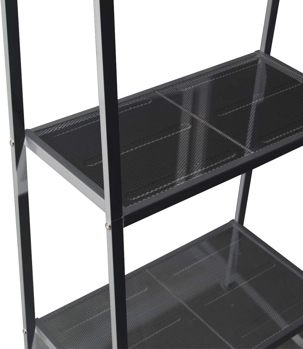 soges Ladder Shelf, 4-Tier Shelves Bookshelf, Storage Rack Shelves, Bathroom, Living Room, Plant Flower Stand, Multifunctional Display Shelfs, Simple Assembly, Black