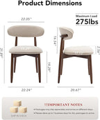 Dining Room Chairs Set of 6, Upholstered Farmhouse Dining Chairs, Modern Fabric Kitchen Chairs with Solid Wood Leg,Beige