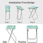 Garden 4 you Folding TV Tray Table TV Dinner Table with Sturdy MDF Top,Eating Trays for Living Room with No Assembly Required 15 x 18.9 x 26 in(Sea Blue,1PC)