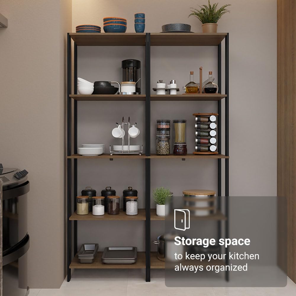 Madesa Kitchen Pantry Storage Rack with 10 Open Shelves 47" L Multiuse M...
