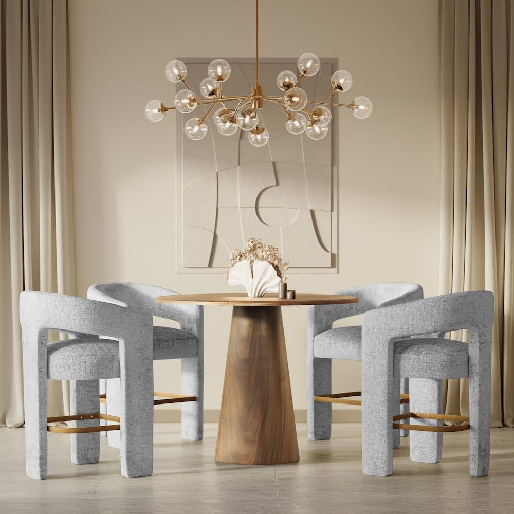 Jofran Gwen Gray Upholstered Counter Stool with Arms – Versatile Barstools – ...
