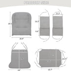 BECHAEO 5PCS Suede Glider Rocker Replacement Cushions with Ottoman Cover Thicken Soft Rocking Chair Cushion Set for Indoor Nursery Glider Rocking Chair, Light Gray | Thicken Soft Rocking Chair Cushion Set, for Indoor Nursery Glider Rocking Chair