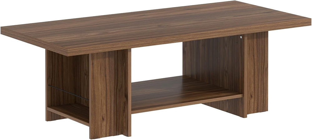 FOLUBAN Coffee Table, Modern Wood Living Room Table with Storage Bottom Shelf...