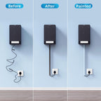 Yecaye 128in Wall Cord Hider for 1 Mini Wire, On-Wall Cord Cover Channel, Wire Concealer, Cable Cover Cable Management for Home Office, W0.5in H0.31in, Black