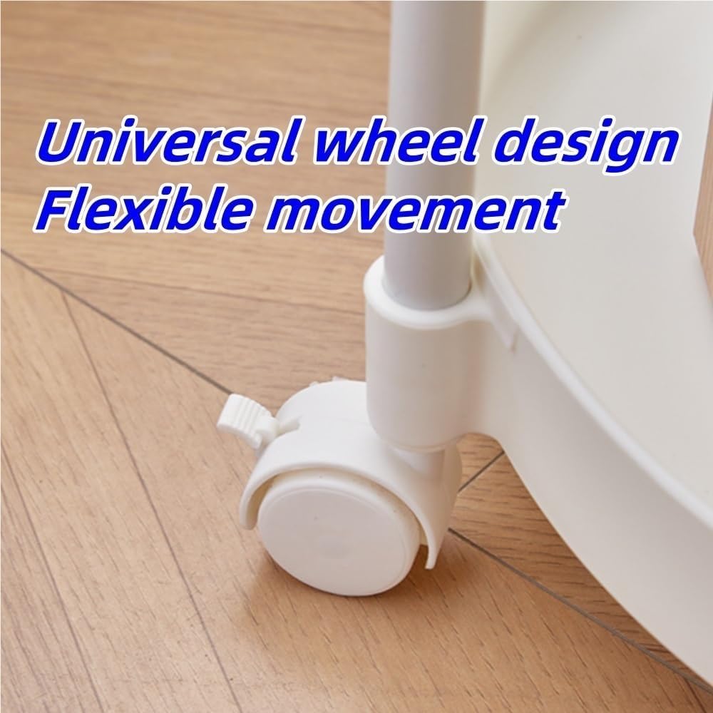 Sofa Side Table, Decorative Table with Universal Wheels, Metal Frame Coffee T...