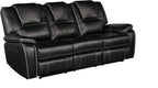 Faux Leather Recliner Sofa Furniture Set for Living Room, Recliner Chair, Manual Loveseat, 3 Seat Recliniing Sofa Couch Set for Meeting Room,Black