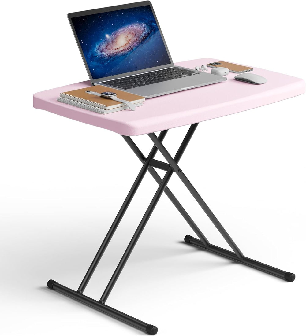 30 Inch Folding Table, Adjustable Height TV Tray for Small Spaces, Heavy Duty...