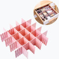 24pcs freely adjustable drawer dividers for organizing messy clothes, cosmetics, stationery, tableware, daily sundries, suitable for kitchen, living room, bathroom, study, office (pink)