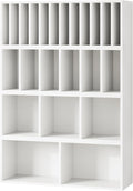 IOTXY DIY Modular Cube Bookcase - CubeXY Customizable Stackable Expandable Combination Set, 23-Cube Open Bookshelf for Books, Fabric Storage Bin, and Vinyl Record Organizer, White