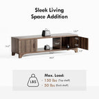 Mid Century Modern TV Stands for 55/60/65 Inch TV Boho Media Console for Living Room Fluted TV Entertainment Center with Storage Wood Television Cabinet for Bedroom