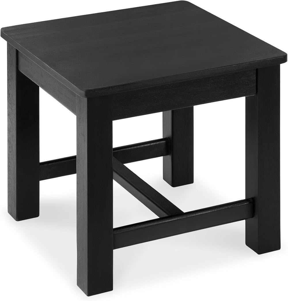 VICTORY RELAX 12 Inch Wooden Black Step Stool, Small Nature Beach Chair Under...