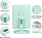 deweisn Tri-Fold Lighted Vanity Tabletop Mount Mirror with 21 LED Lights, Touch Screen and 3X/2X/1X Magnification, Two Power Supply Mode Make up Mirror,Travel Mirror