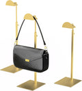 Purse Display Stand Adjustable Height Gold Purse Rack for Handbags Necklaces Scarves Hats & Headphones 14" - 24" Purse Hanger Shelf for Retail Display