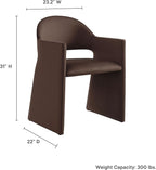 Modway Talia Performance Velvet Dining Armchair in Chocolate Brown