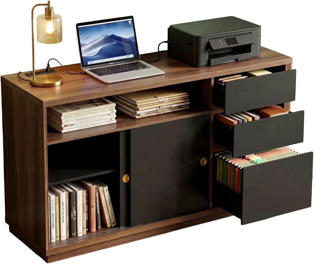 ModernMate 60" File Cabinet with 3 Drawer, Large Storage Sideboard, Fili...