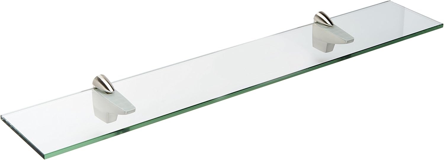 Spancraft Glass F-4.75x12-Brushed Steel Falcon Glass Shelf, Brushed Steel, 4.75" x 12"
