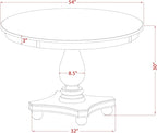 F52-11-TP - Dining Room Table with Acacia Wood Round Tabletop, Sand Blasted Black Finish