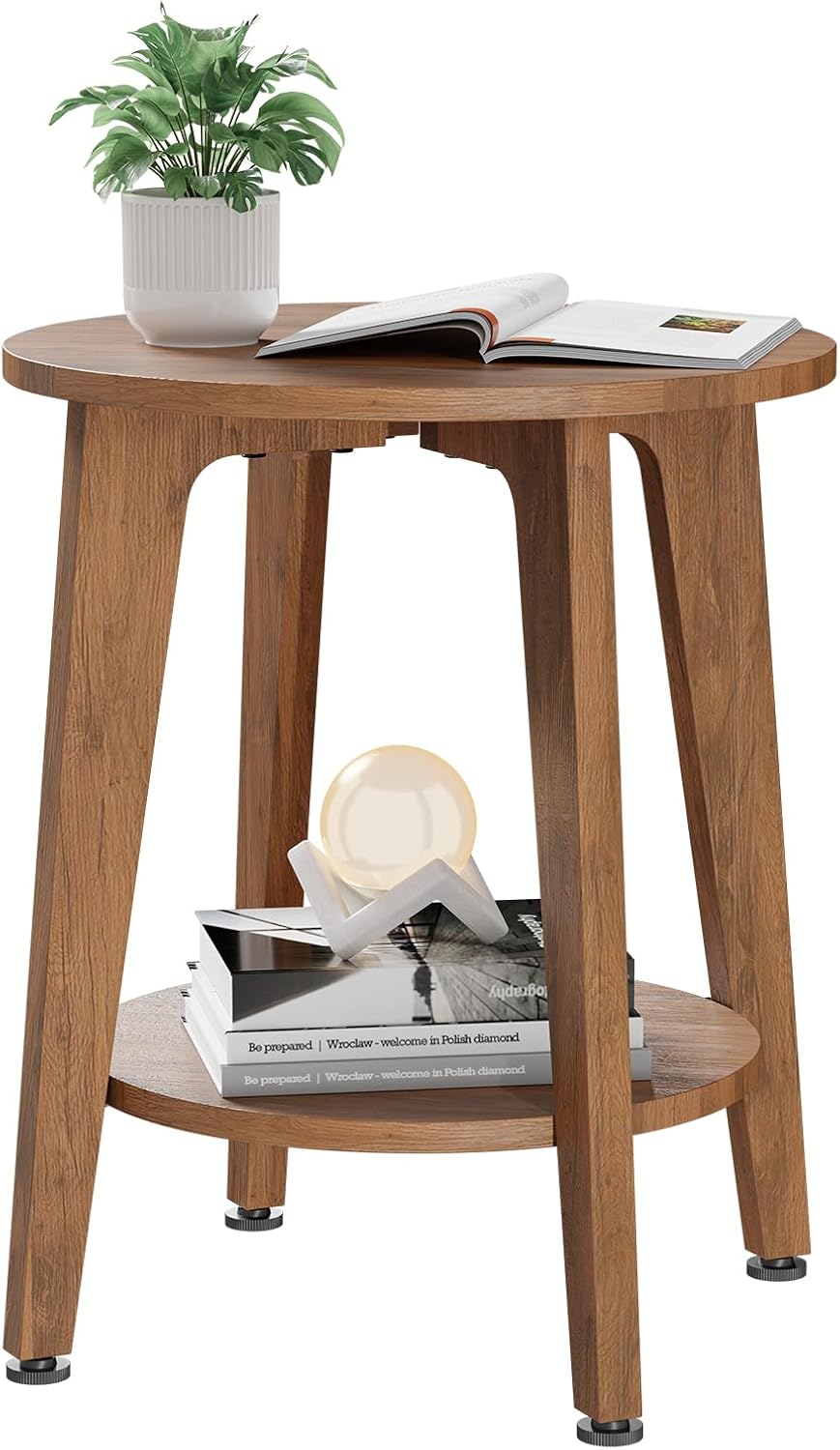 Simple Trending Round Side Table, Small End Table, Nightstand Bedside Table w...