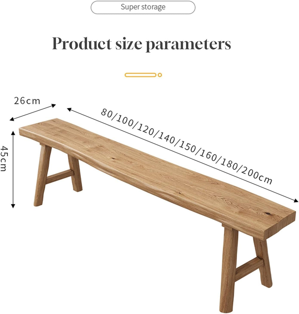 Farmhouse Wooden Bench, Long Rustic Indoor Storage Bench for Entryway, Narrow...