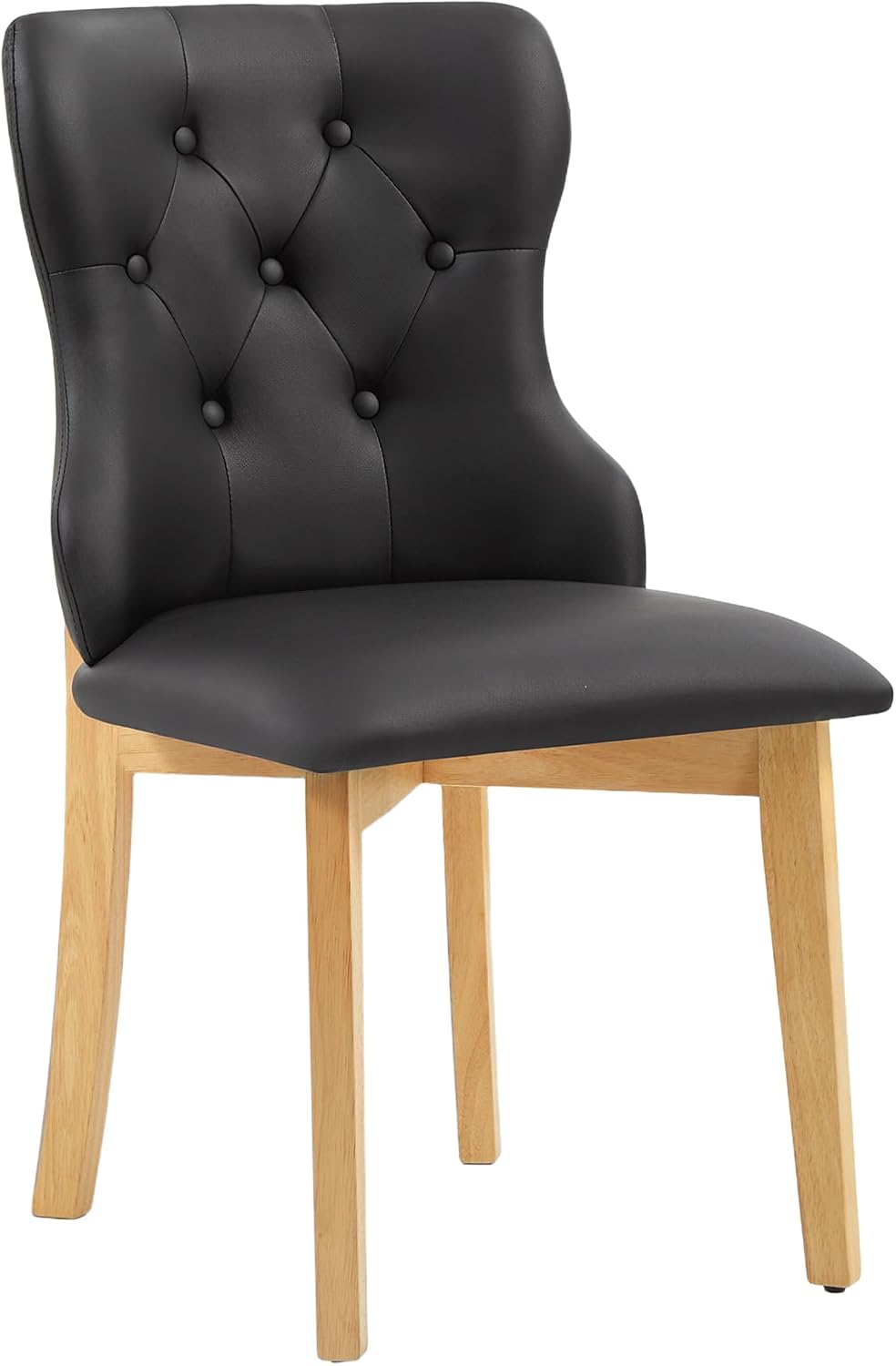 Mid Century Modern Dining Chairs Set of 4 PU Leather Dining Room Chairs High ...