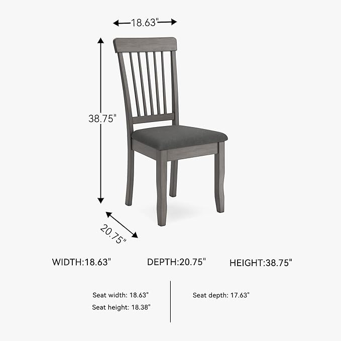 Signature Design by Ashley Shullden Modern Upholstered Dining Chair with Cushion, Set of 2, Gray