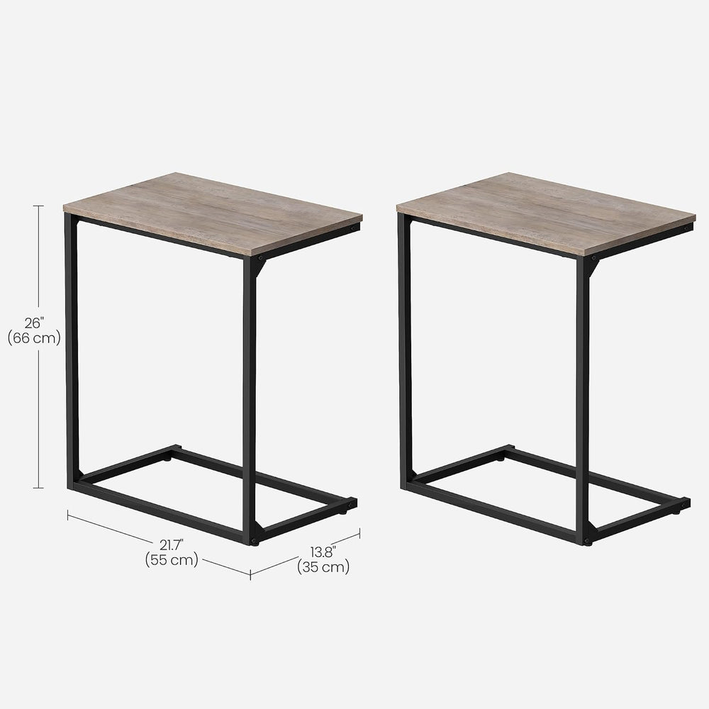 VASAGLE Set of 2 C Shape End Tables, Small Coffee Tables for Couch Or Sofa, I...