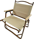 Penau Kids Folding Chair Set, Portable Aluminum Frame, Natural | Set Of 4 Foldable Kids Chairs, Aluminum Frame, Beech Armrests, Canvas Seat, Travel, Patio Use