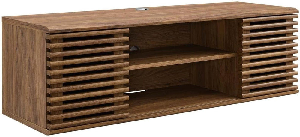 Modway Render 46" Mid-Century Modern Wall Mount Media Console TV Stand, ...