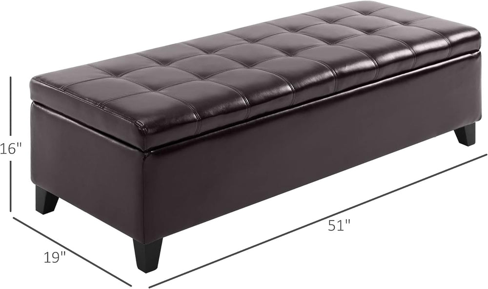 Versatile Storage Ottoman with Upholstered Soft-Touch Fabric Top and Sturdy W...