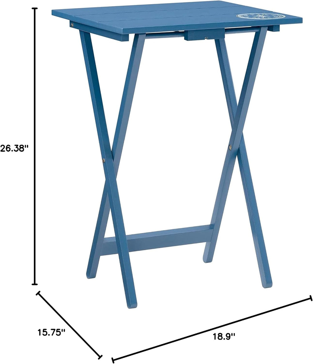 Linon SAMM Navy Trey Table Set with Compass Accent Includes Four Trey Tables ...
