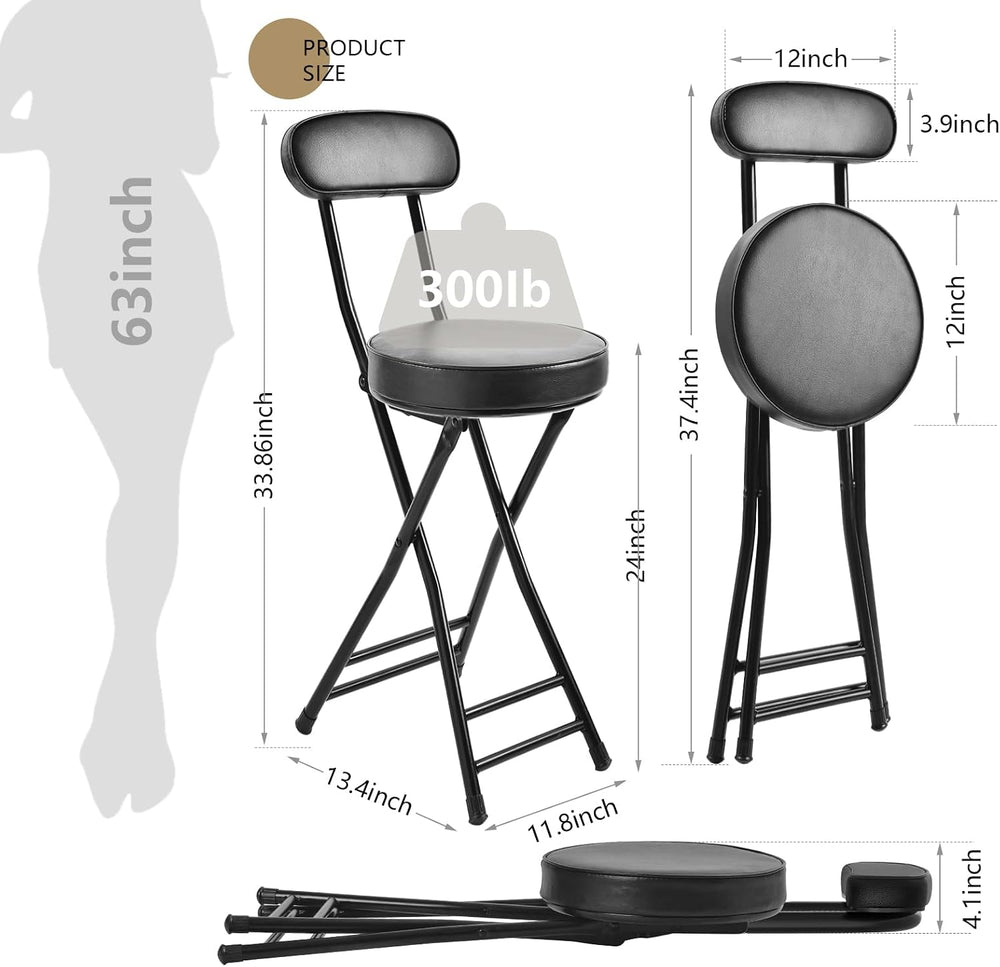 H HOMEWINS Folding Stool,23.6" Portable Foldable Bar Stool Chair | 1PCS ...