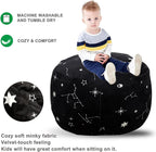 DODO NICI Bean Bag Chair Cover -(NO Beans) for Kids Teens, Zipper Opening, Soft Velvet, X-Large (34" Black)