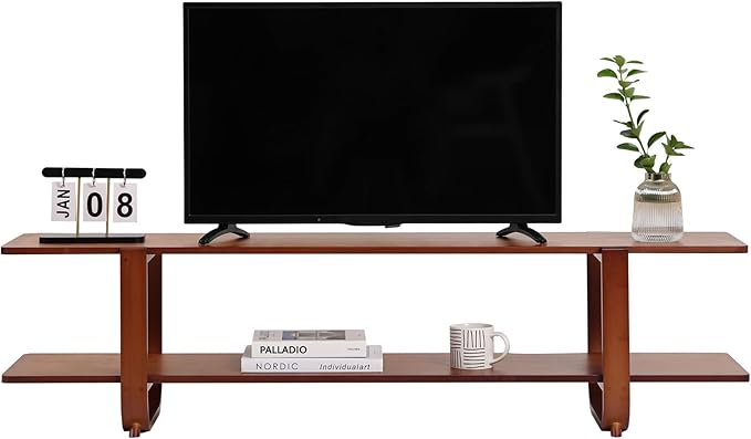 Tiita TV Stand with Storage for TVs up to 65'', Bamboo TV Console Ent...