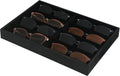Julysky Sunglass Organizer Tray,8 Grids Watch Holder Display Jewelry Tray for Drawer, Jewelry Display Organizer Tray Box for Men （Black
