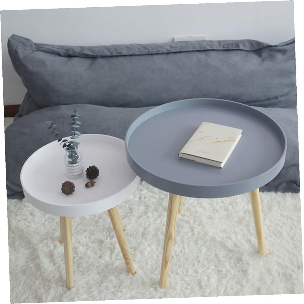 Nordic Small Round Coffee Table White Modern Mini Sofa Side End Table Bedside...