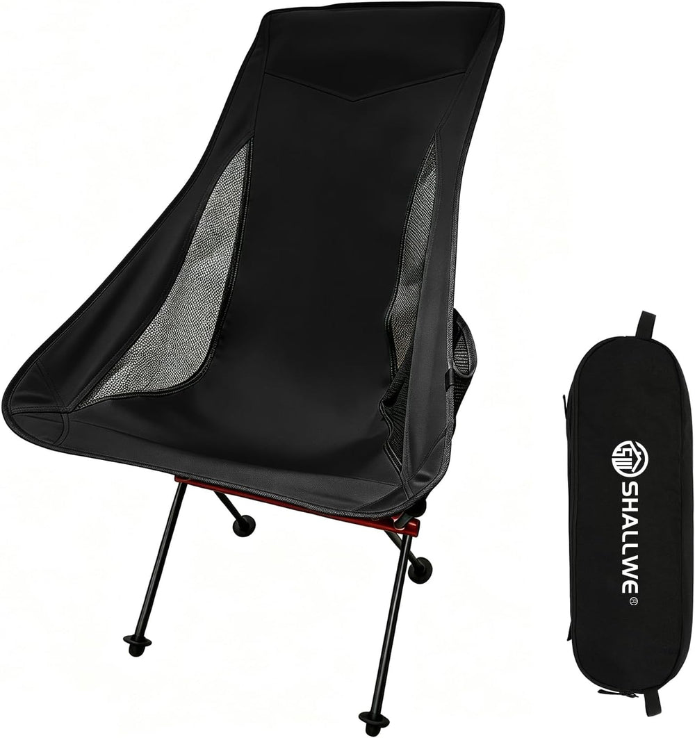 SHALLWE Camping Chairs, All Aluminum Frame Portable Folding Camp Chair for Ad...