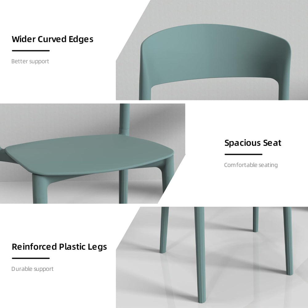 LESHI Plastic Dining Chairs,Modern Dining Chairs Quick Assembly Simple Kitche...