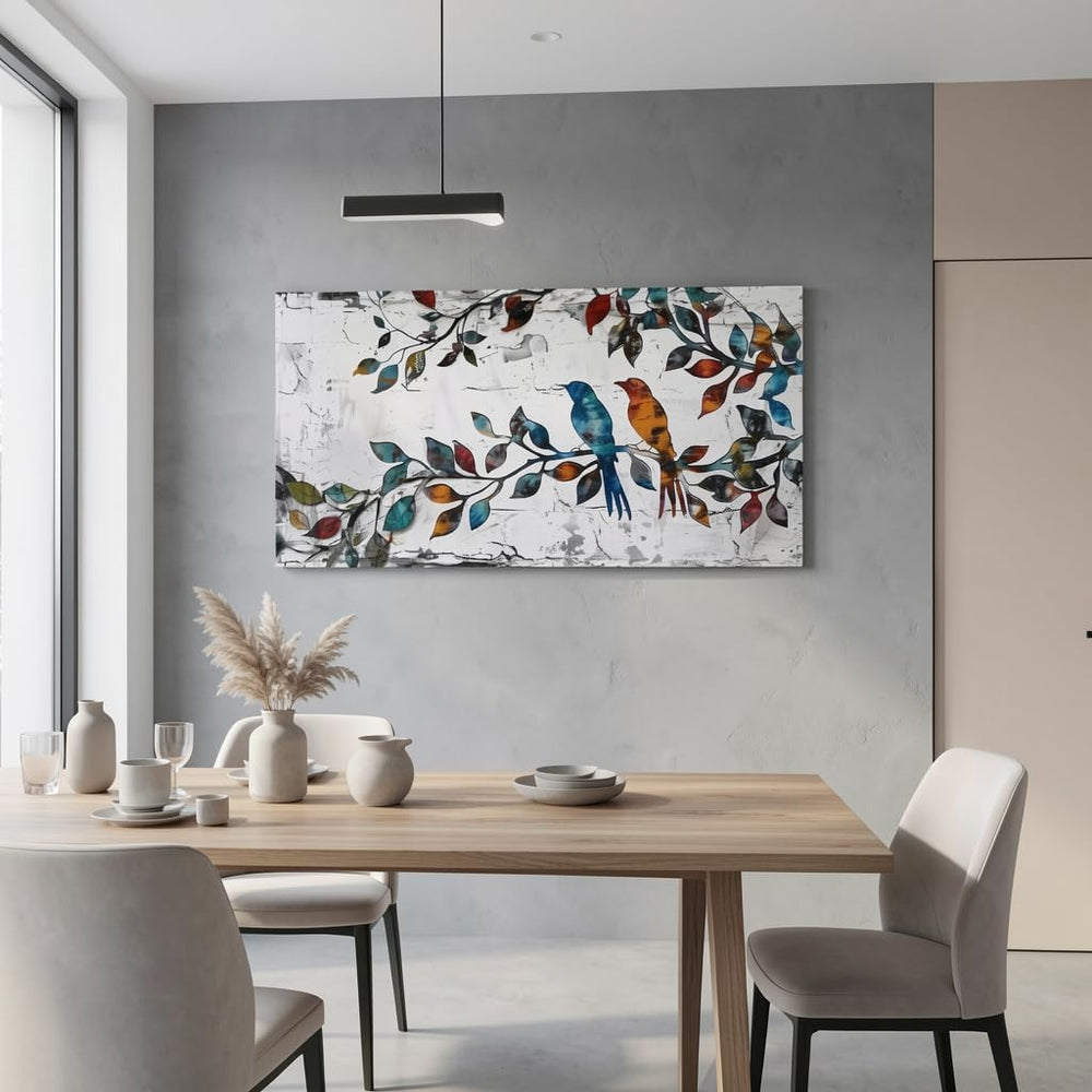 Wall Art Funny Paintings Colorful Birds on a Branch Art Mural Pop Art Home Of...