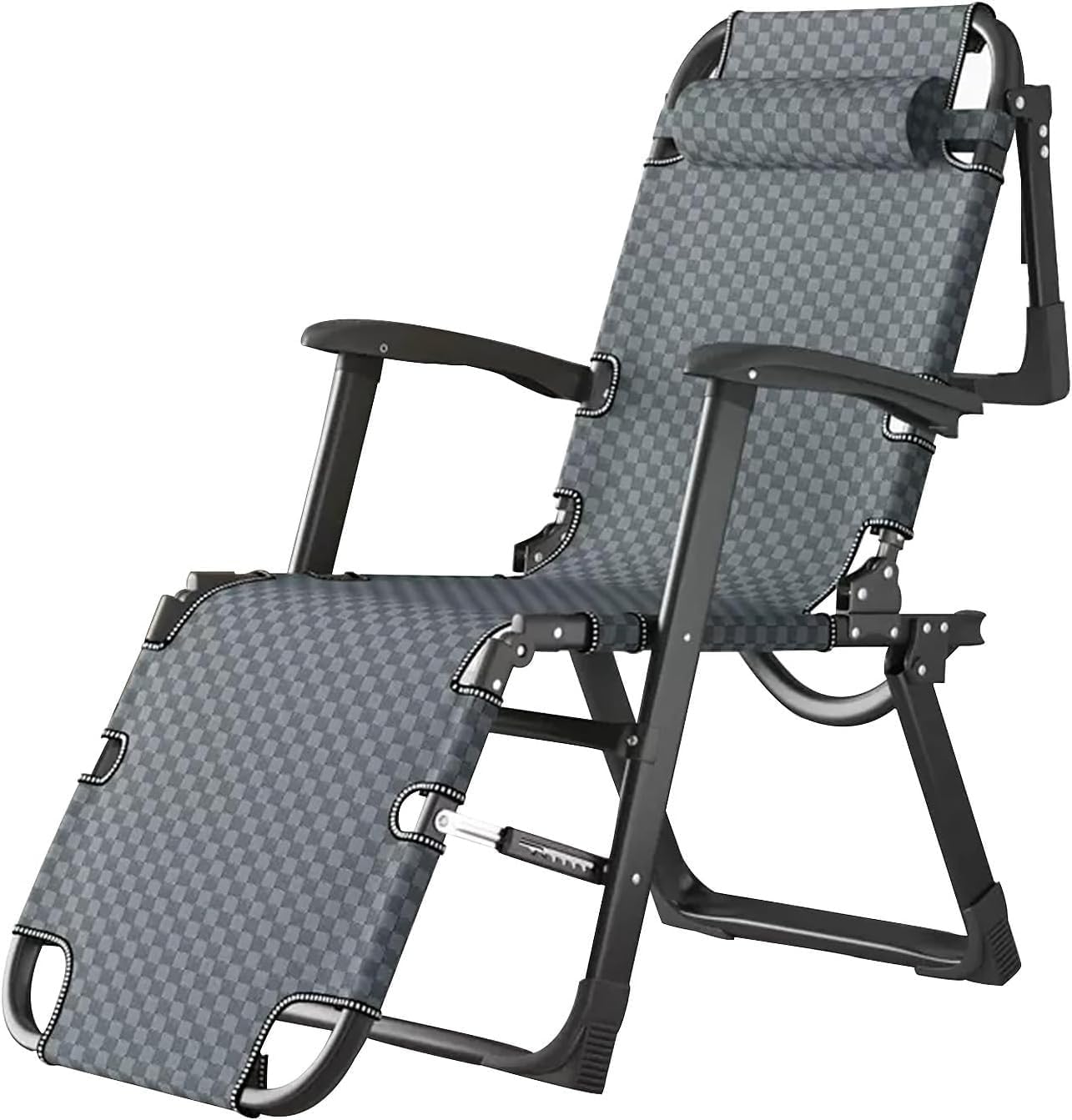 Gravity Chair, All Weather Reclining Lounge with Removable Headrest, Folding Lawn Recliner for Indoor