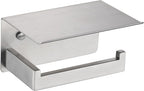 LANC Toilet Paper Holder with Shelf Brushed Nickel Toilet Tissue Roll Holder with Wipes Shelf for Bathroom Wall Mounted and Self-Adhesive Toilet Paper Roll Holder Stainless Steel, A8367BN