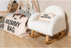 Reatowrol Childhome - Rocking Chair for Children - Super Soft Teddy Fabric, Antique White Natural 52 x 45 x 51 cm, Twin