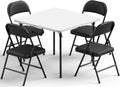 Folding Table and Chairs Set for 4, 5 Piece Card Table Set with 36" Square Foldable Table & 4 Padded Folding Chairs, Portable Indoor Outdoor Dining Table Set for Picnic, Camping, RV, Game Night, Patio