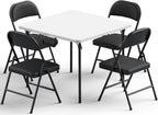 Folding Table and Chairs Set for 4, 5 Piece Card Table Set with 36" Square Foldable Table & 4 Padded Folding Chairs, Portable Indoor Outdoor Dining Table Set for Picnic, Camping, RV, Game Night, Patio