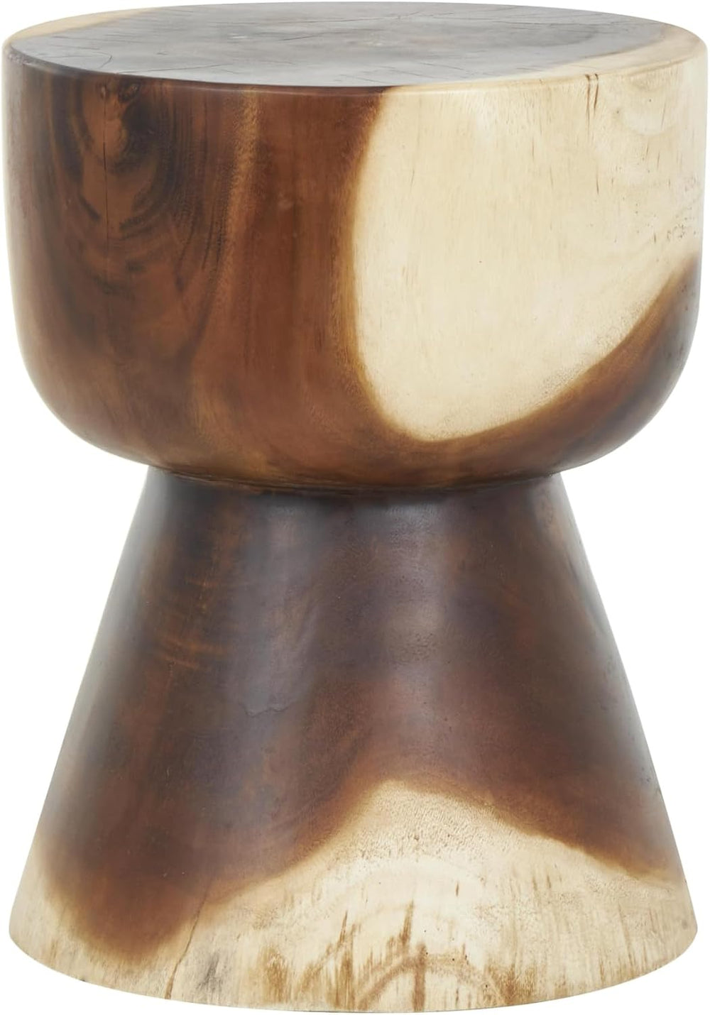Deco 79 Wood Handmade Side End Accent Table Hourglass End Table with Natural ...