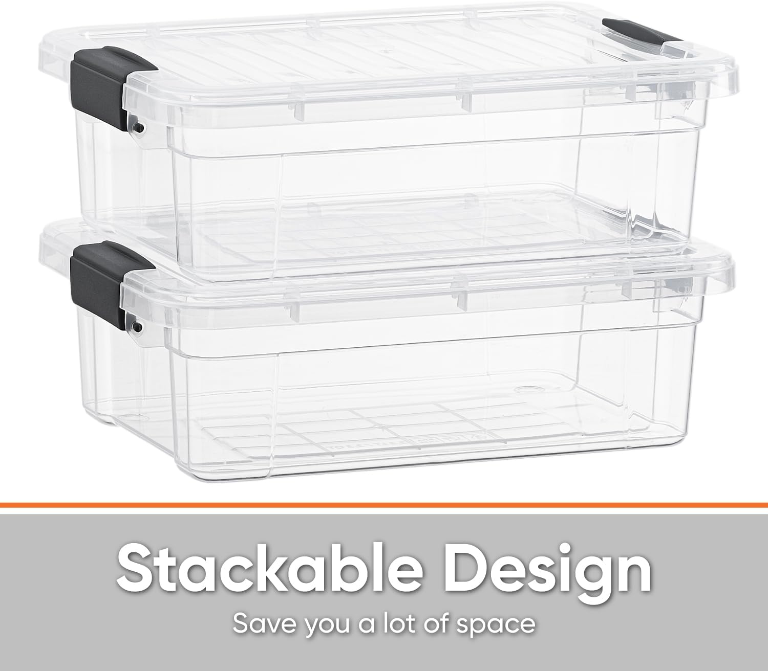 Superio Clear Storage Boxes with Lids, 4.5 Quart Plastic Container Bins for Organizing, Stackable Crates, BPA Free, Non Toxic, Odor Free, Organizers for Home, Office and Dorm, 6 Pack