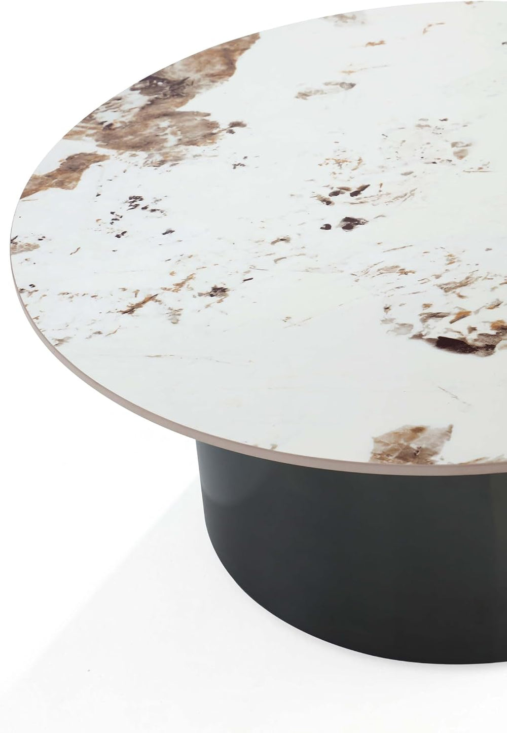 Manhattan Comfort Alondra 2 Piece Set, Round End and Coffee Tables with Sinte...