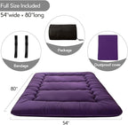 MAXYOYO Japanese Floor Mattress Futon Mattress, 4" Thicken Tatami Mat Sleeping Pad Foldable Roll Up Mat Boys Girls Dormitory Pad Kids Floor Lounger Pillow Bed, Charcoal Grey, Queen Size