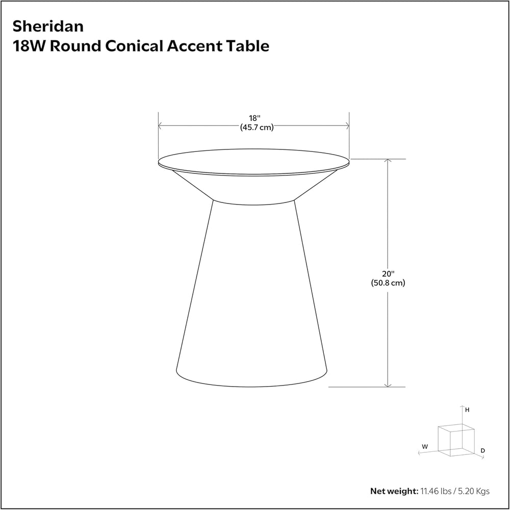 SIMPLIHOME Sheridan Metal Table - 18 inch Wide Solid Metal Round Side Table i...