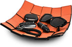 MSJGA Valet Tray PU Leather Key Holder Bowl for Women and Men Entryway Table Nightstand Desk Tray for Wallet, Keys Men's Gift - Orange & Black, 9.8" L x 9.8" W x 2" H
